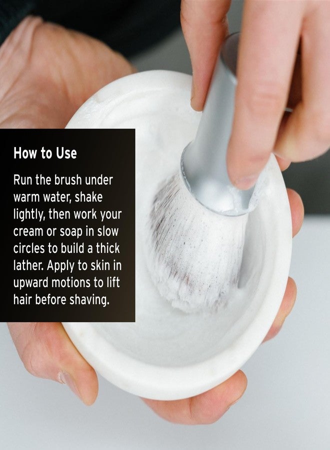 SUPPLY Silvertip Synthetic Shaving Brush for Men – Dense Synthetic Fibers, Thick Lather, Classic Matte - Image 4